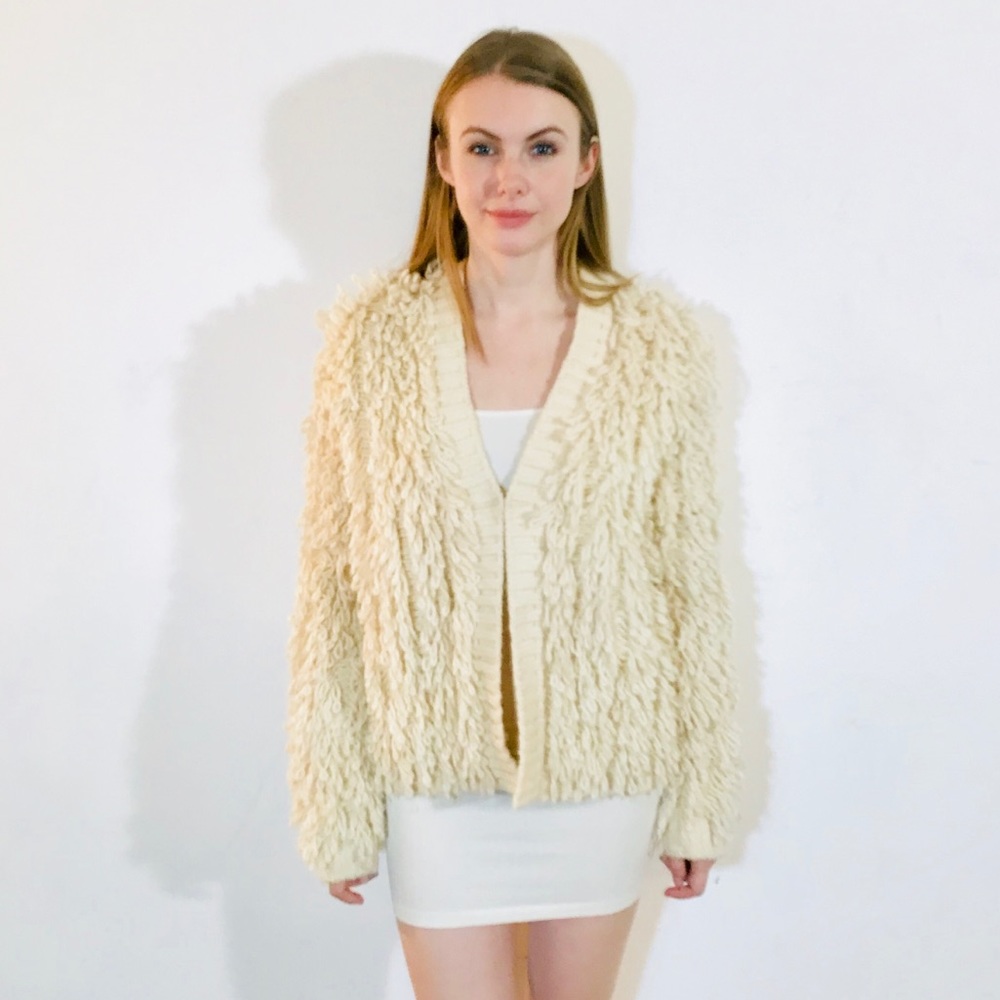 ALTUZARRA WOOL SHAGGY KNIT LOOP JACKET AUTHENTIC S